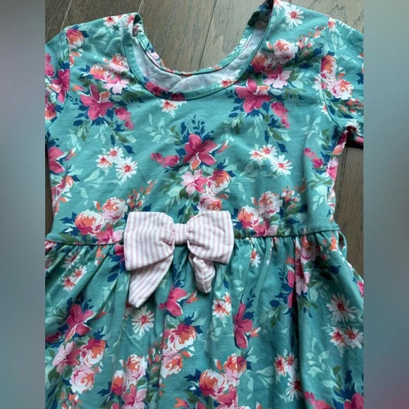 Ruffle Butts Twirl Dress Fancy Me Floral girls size 8 spring summer flowers bow - Picture 14 of 14
